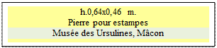 Zone de Texte: h.0,64x0,46 m.  
Pierre pour estampes
Muse des Ursulines, Mcon


