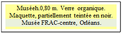 Zone de Texte: Museh.0,80 m. Verre organique.  
Maquette, partiellement teinte en noir.
 Muse FRAC-centre, Orlans.

