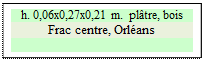 Zone de Texte: h. 0,06x0,27x0,21 m.  pltre, bois
Frac centre, Orlans

