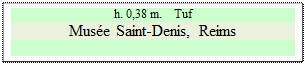 Zone de Texte: h. 0,38 m.    Tuf
Muse Saint-Denis, Reims

