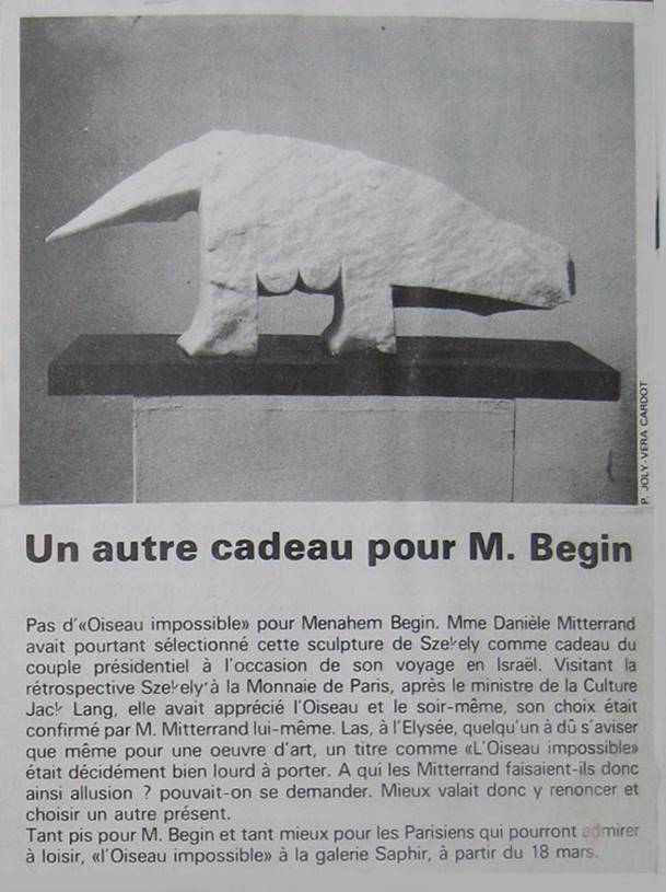 Tribune Juive 5-3-82 L'oiseau impossible, jardin d'agathe