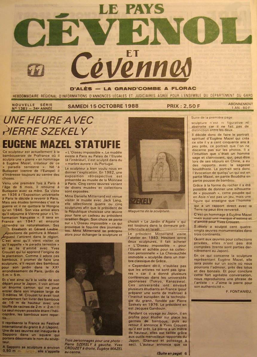 Le Pays Cvenol 15 octobre 1988