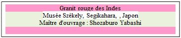 Zone de Texte: Granit rouge des Indes
Muse Szkely, Segikahara, , Japon 
Matre d'ouvrage : Shozaburo Yabashi

